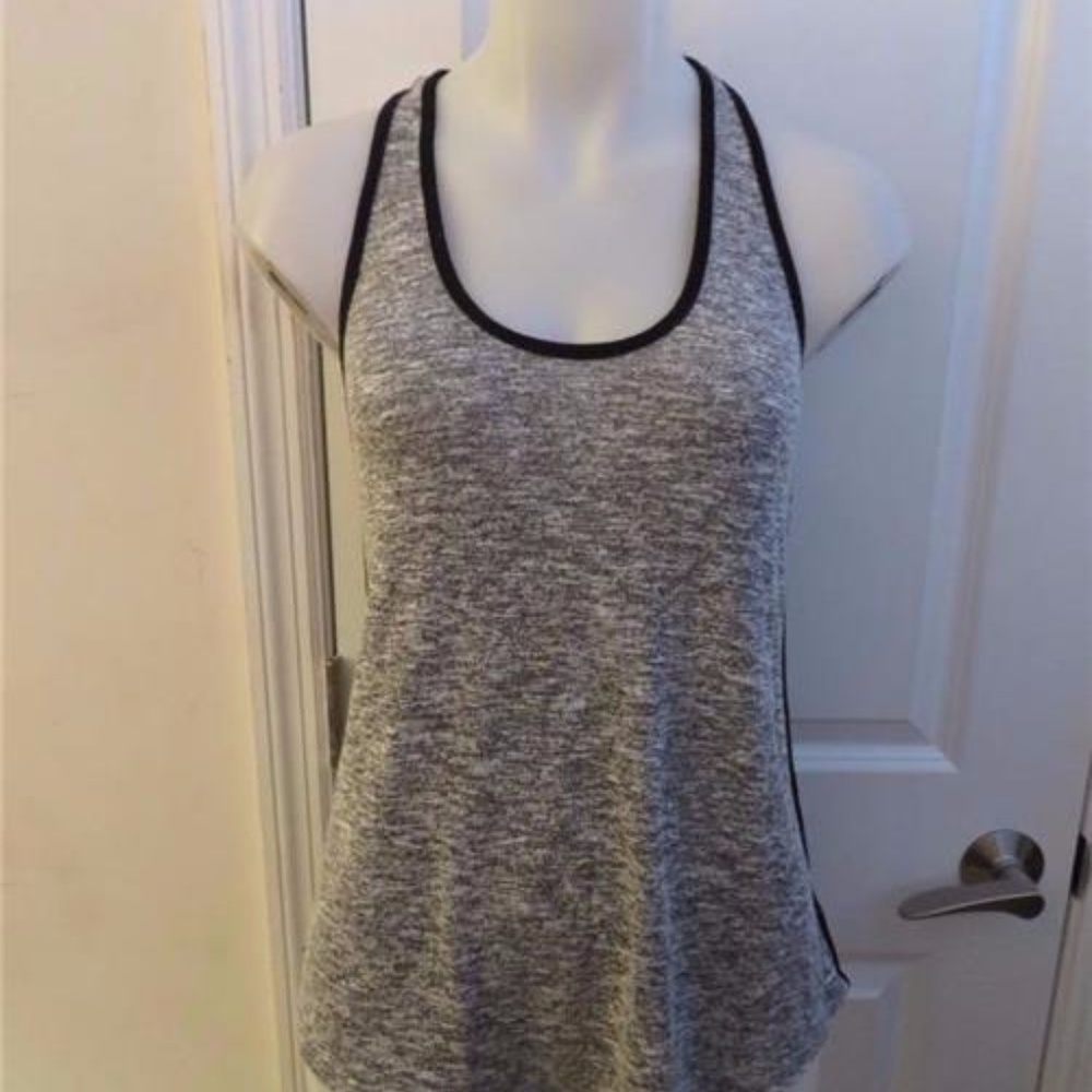 SHAG GRAY TANK ATHLETIC TOP W/BLACK TRIM SZ M